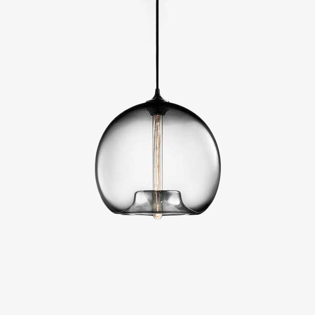 Suspension design à LED avec boule en verre de couleur - vue 9 sur 10