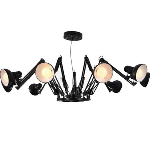 Lustre design LED en métal style industriel Spider - vue 4 sur 5