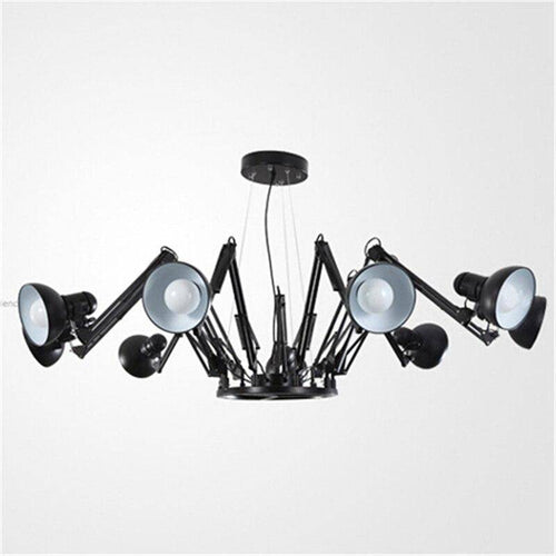 Lustre design LED en métal style industriel Spider - vue 6 sur 5