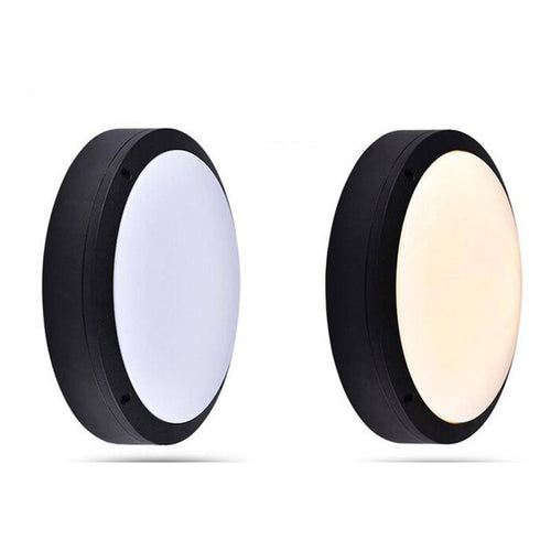Plafonnier extérieur LED rond noir Flat (plusieurs tailles) - vue 4 sur 5