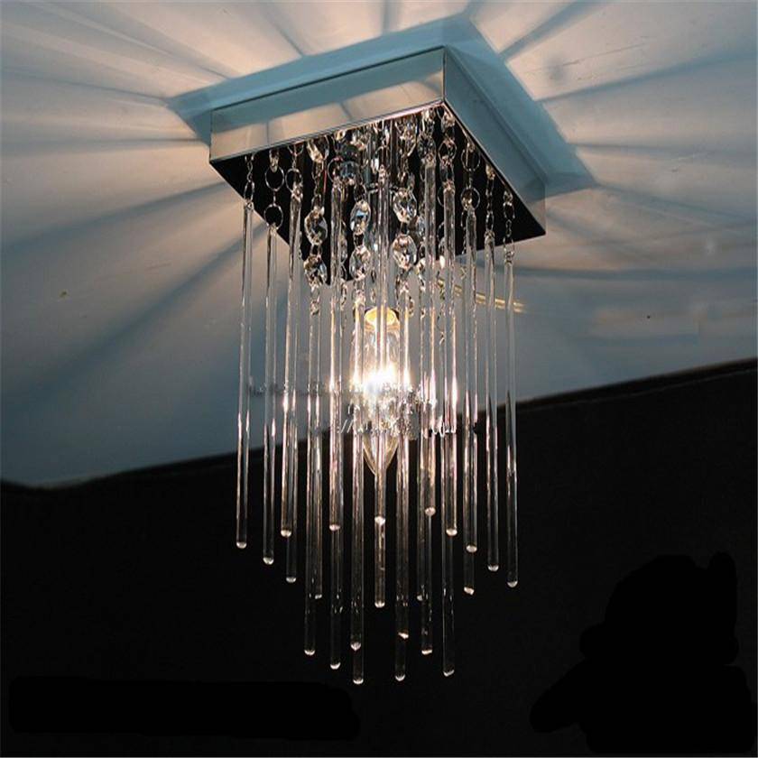 Plafonnier chromé à LED en cristal