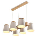 Lustre en bois avec lampe abat-jour métal ajustable Dining