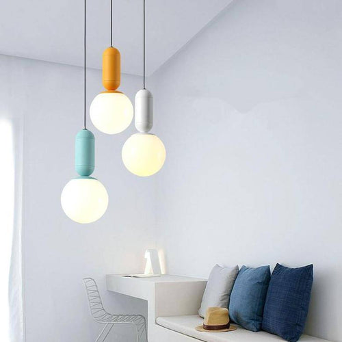 Suspension design couleurs en boule Macaron - vue 5 sur 6