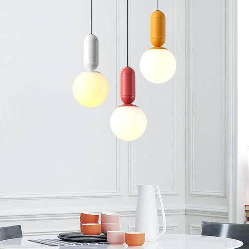 Suspension design couleurs en boule Macaron - vue 4 sur 6