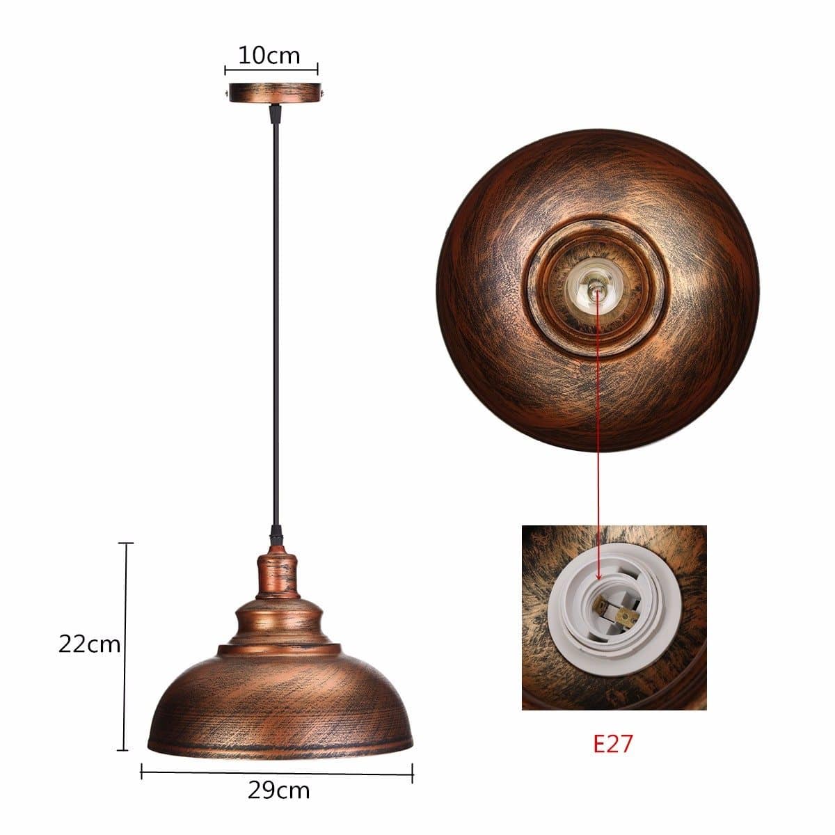 Suspension style industriel Edison - vue 3 sur 8