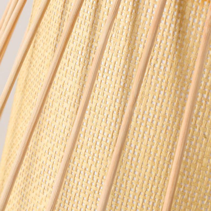 Lampadaire en bois bambou style japonais - vue 5 sur 6