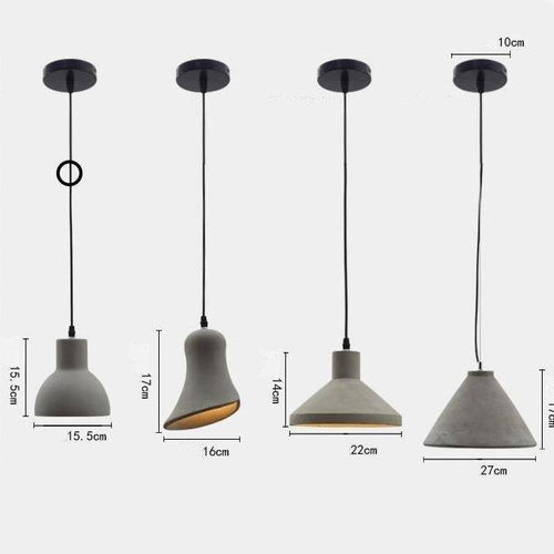 Suspensions design à LED en ciment (plusieurs formes) - vue 8 sur 7