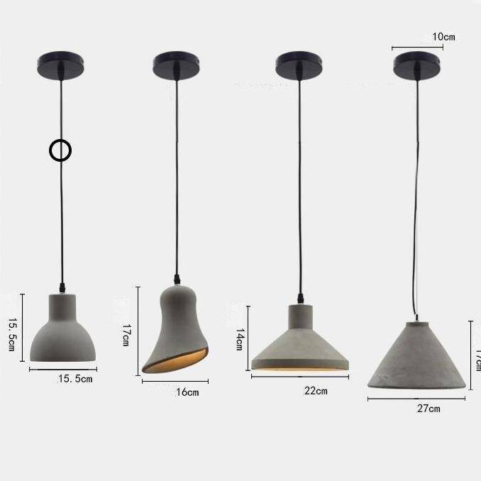 Suspensions design à LED en ciment (plusieurs formes) - vue 7 sur 7