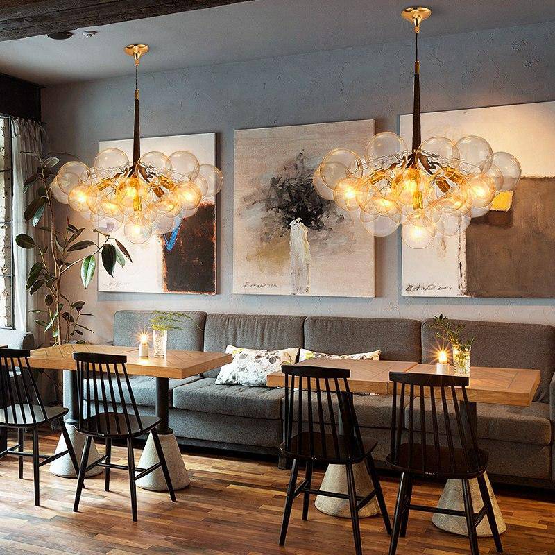 Lustre design avec bulles en verre Modern - vue 9 sur 11
