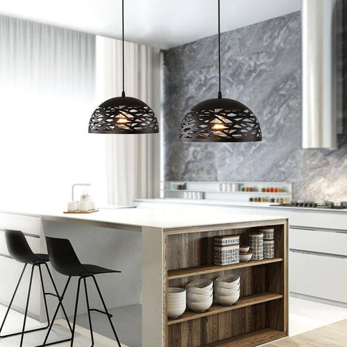 Suspension LED Modern Creative demi boule (noir, blanc ou rouge) - vue 3 sur 3