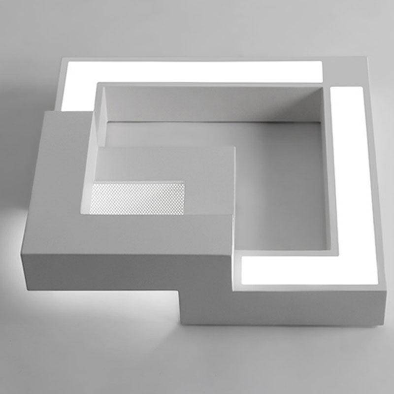 Plafonnier design LED géométrique noir ou blanc (plusieurs tailles)