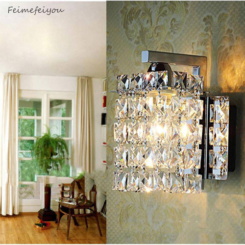 Applique murale LED chromée et cristal tombant Feimefeiyou - vue 2 sur 2