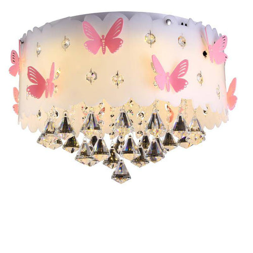 Plafonnier en cristal à LED avec papillons - vue 5 sur 4