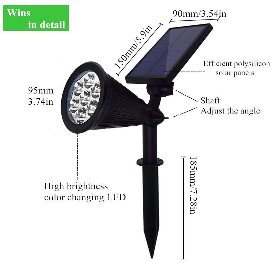 Spot 7 LED extérieur solaire à lumière colorée - vue 3 sur 5