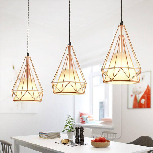 Suspension cage pyramidale vintage - vue 5 sur 9