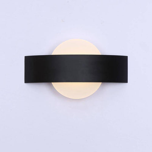 Applique design LED courbée avec boule en verre Indoor (noir ou blanc)