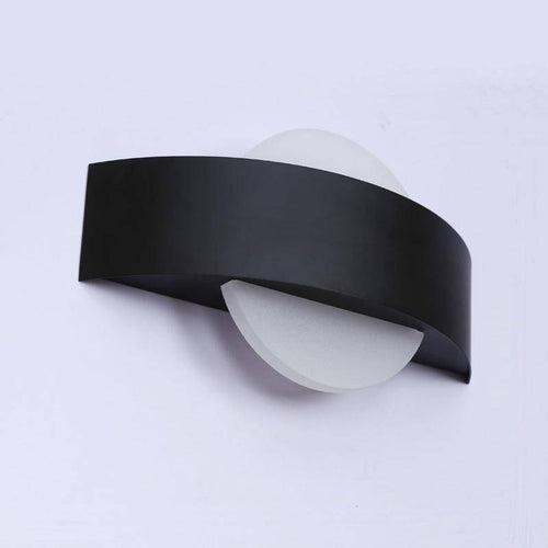 Applique design LED courbée avec boule en verre Indoor (noir ou blanc)