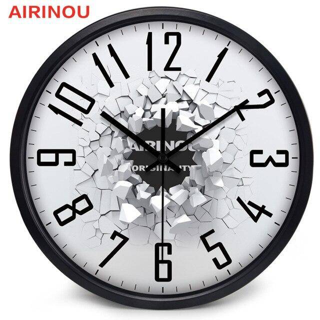 Horloge murale design style cassure 3D Effect - vue 5 sur 5