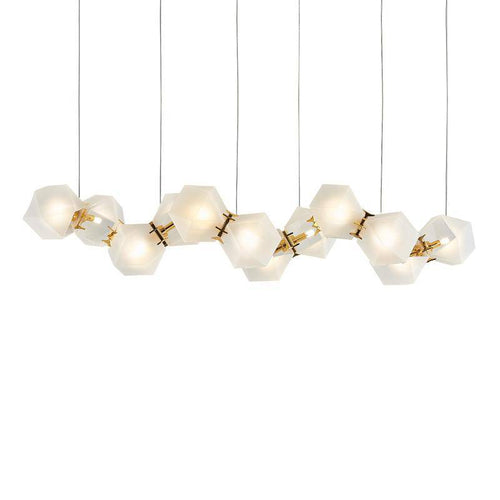Lustre design moderne doré à LED Avize