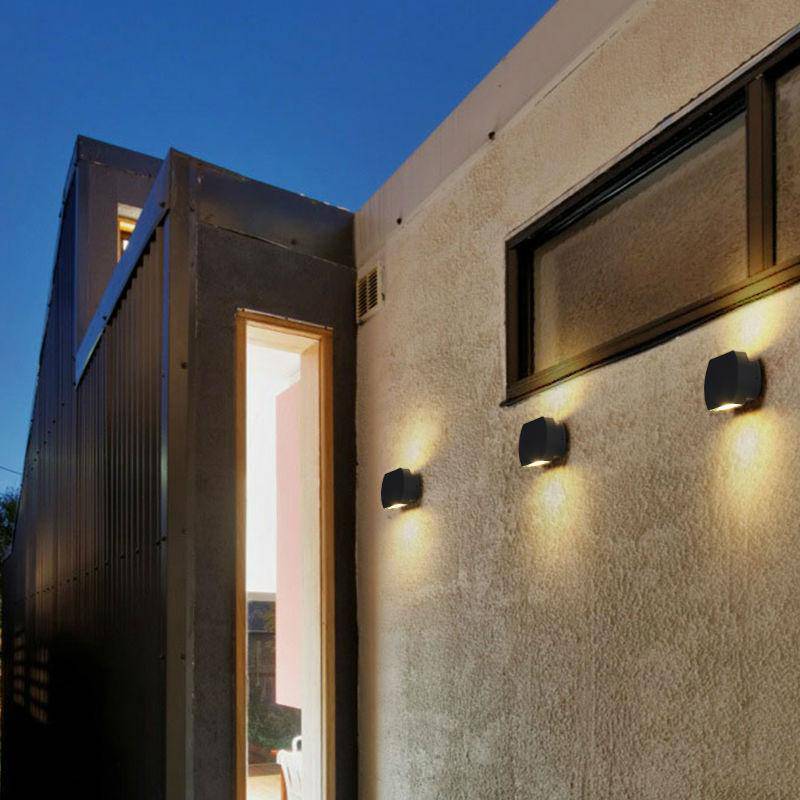 Applique extérieur LED moderne arrondie en aluminium - vue 4 sur 5