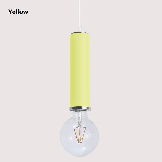 Suspension design LED en tube de couleur