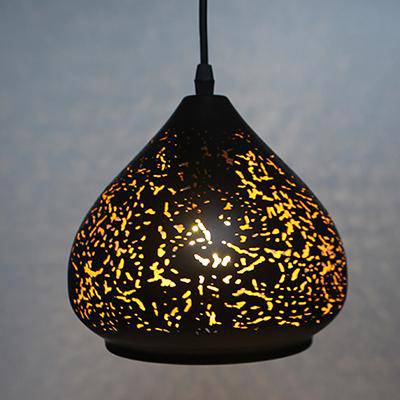 Suspension LED noir Etching - vue 5 sur 11