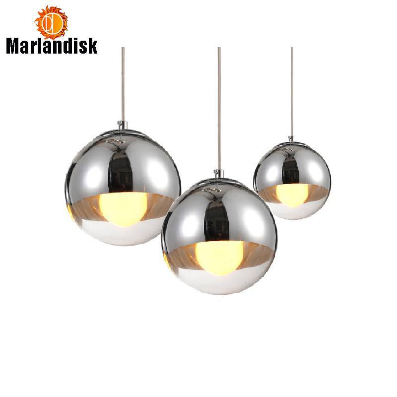 Suspension design LED boule en verre et chromée Copper - vue 2 sur 20