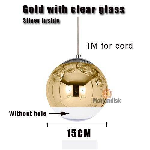 Suspension design LED boule en verre et chromée Copper - vue 11 sur 20