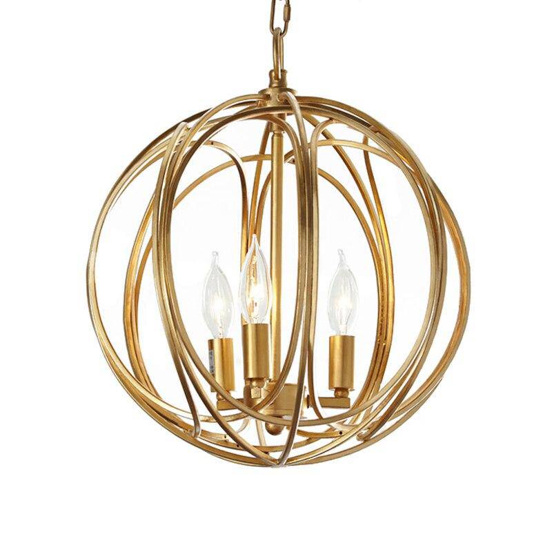Suspension design LED en boule métal avec ampoules rétro Lewin - vue 4 sur 4