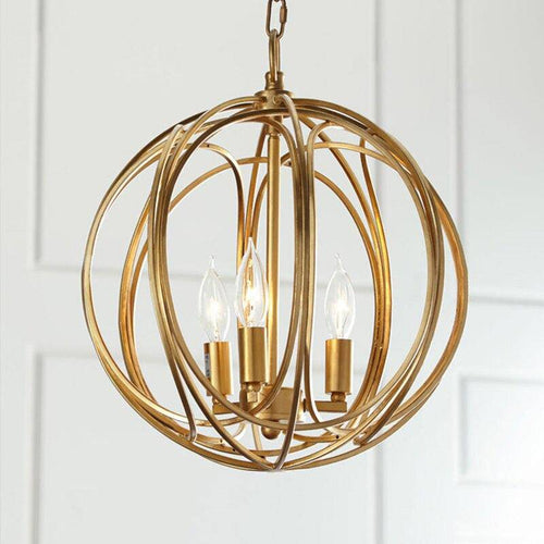Suspension design LED en boule métal avec ampoules rétro Lewin - vue 3 sur 4