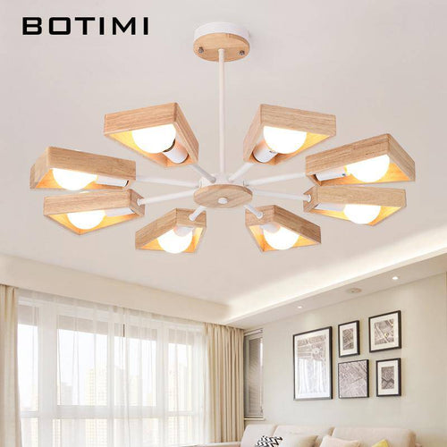 Lustre en bois à LED ajustable Wooden - vue 4 sur 7