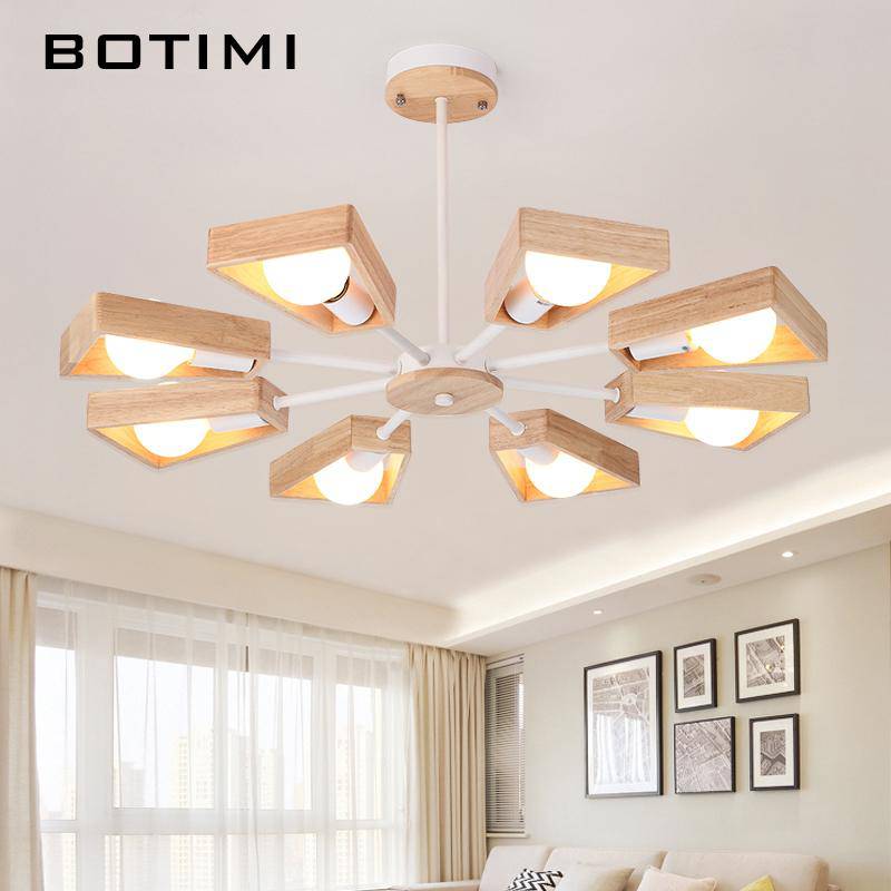Lustre en bois à LED ajustable Wooden - vue 3 sur 7
