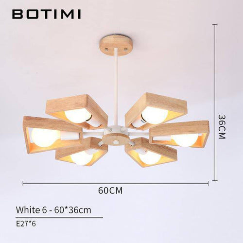 Lustre en bois à LED ajustable Wooden - vue 5 sur 7