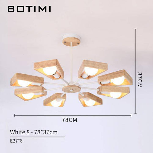 Lustre en bois à LED ajustable Wooden - vue 8 sur 7