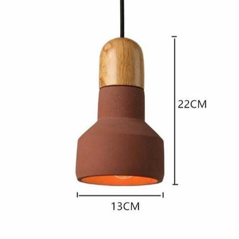 Suspension design LED en ciment et bois Nordic - vue 4 sur 5