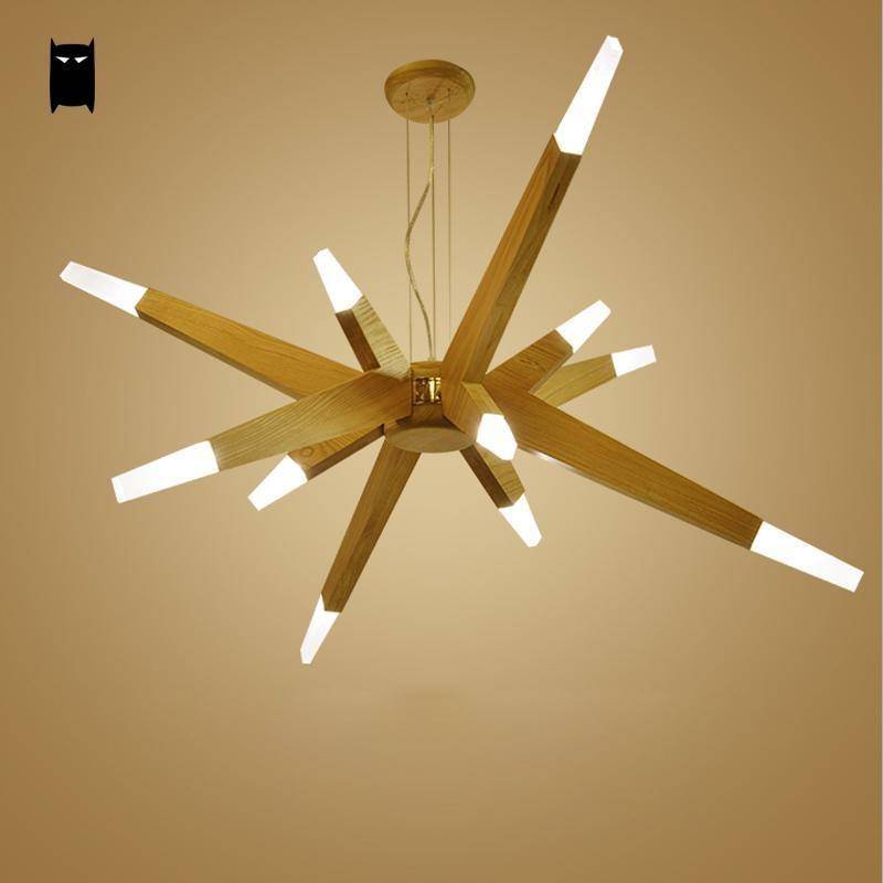 Lustre design à LED avec branches en bois Contemporary - vue 3 sur 5