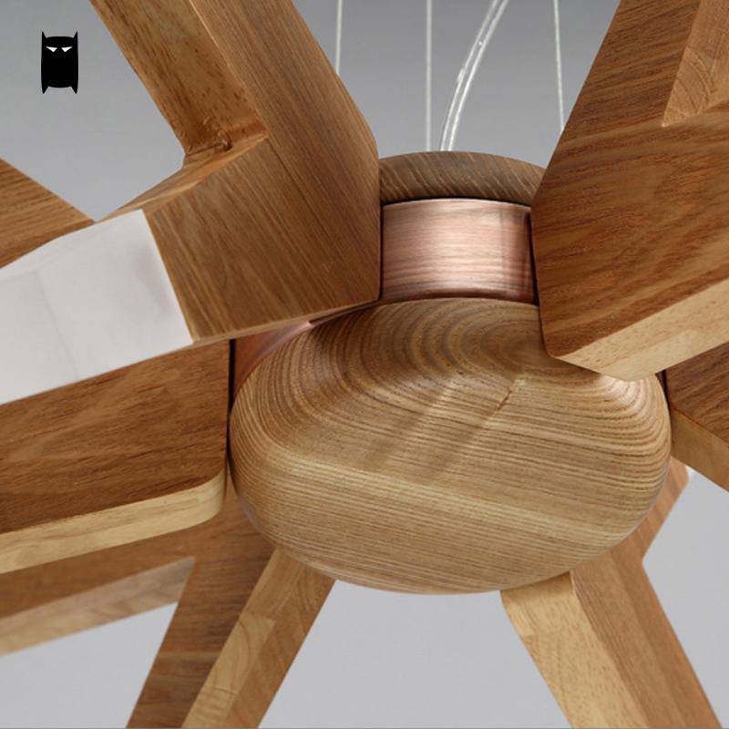 Lustre design à LED avec branches en bois Contemporary - vue 6 sur 5