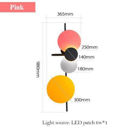 Applique murale design à LED avec plusieurs disques métal colorés Lasha