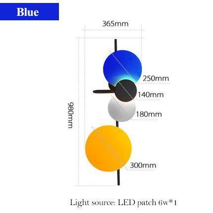Applique murale design à LED avec plusieurs disques métal colorés Lasha