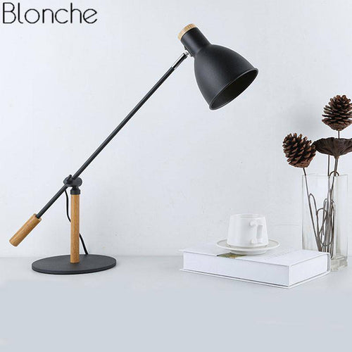 Lampe de bureau à LED ajustable métal et bois (noir ou blanc) - vue 6 sur 6