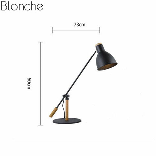 Lampe de bureau à LED ajustable métal et bois (noir ou blanc) - vue 7 sur 6
