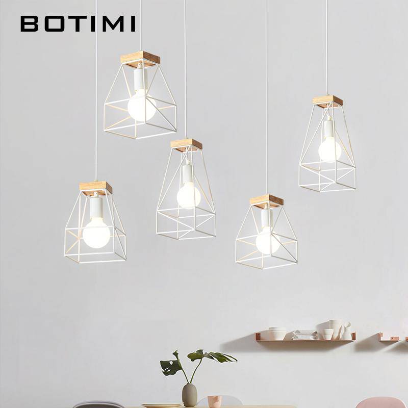 Suspension design LED cage blanche en métal - vue 5 sur 8