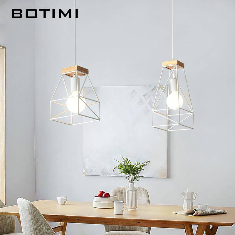 Suspension design LED cage blanche en métal - vue 6 sur 8