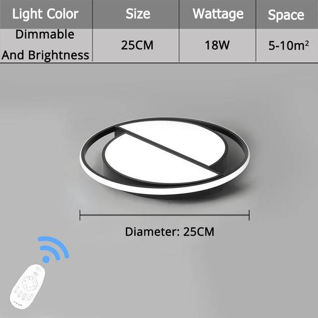 Plafonnier design LED demis-cercle décalés dans cercle Home