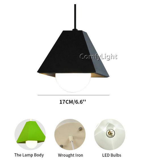 Suspension LED triangulaire de couleur
