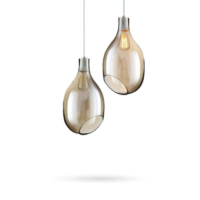 Suspension design en verre ovale ouvert - vue 3 sur 4