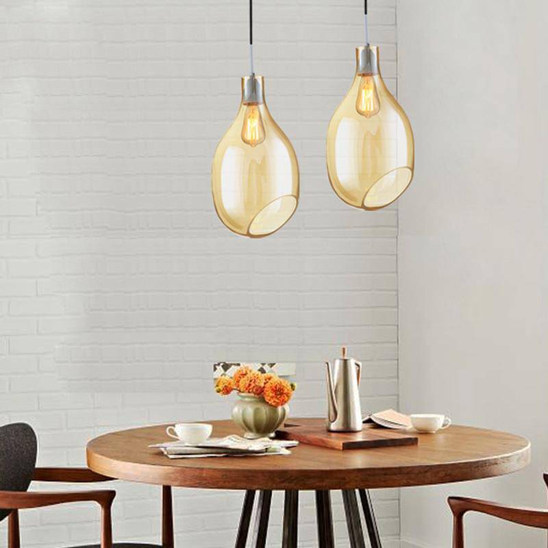 Suspension design en verre ovale ouvert - vue 2 sur 4