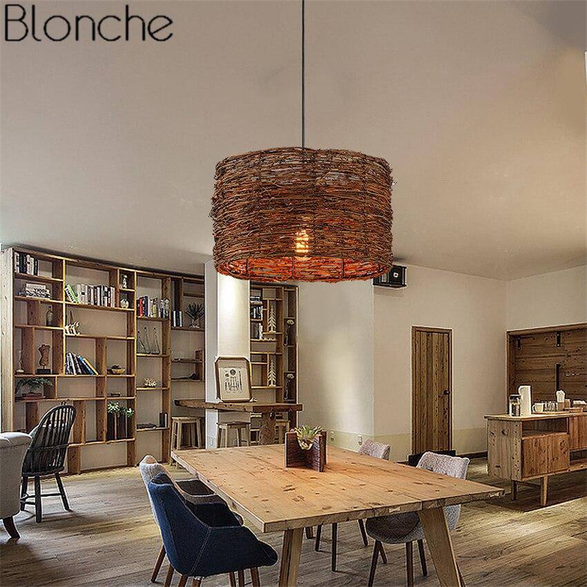 Suspension en rotin LED avec abat-jour de différentes formes Decor - vue 4 sur 7