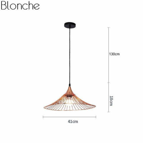 Suspension design à LED chapeau de paille coloré - vue 9 sur 8