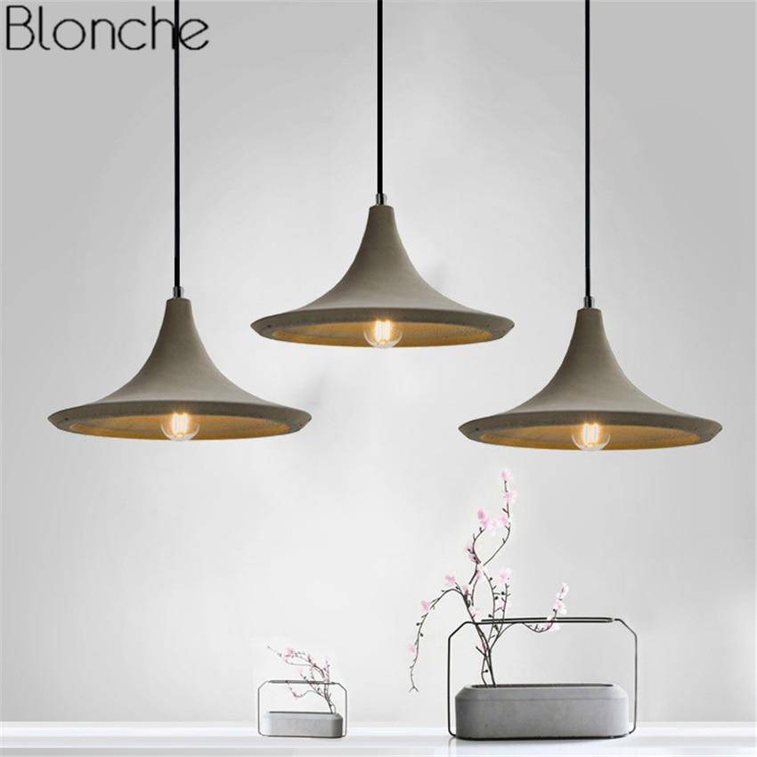 Suspension design vintage en ciment à LED - vue 2 sur 7
